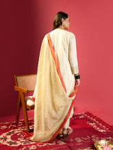 Load image into Gallery viewer, Off-White Gota Sleeves Detailing Kurta Set
