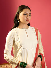 Load image into Gallery viewer, Off-White Gota Sleeves Detailing Kurta Set
