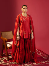 Load image into Gallery viewer, Maroon Short Kurta With Garara Set
