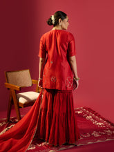 Load image into Gallery viewer, Maroon Short Kurta With Garara Set
