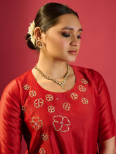 Load image into Gallery viewer, Maroon Short Kurta With Garara Set
