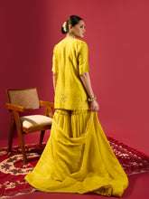 Load image into Gallery viewer, Mustard Short Kurta With Garara Set
