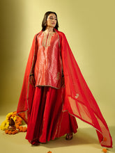 Load image into Gallery viewer, Red Barfi Kurta Palazzo Set
