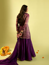 Load image into Gallery viewer, Deep Purple Stripe Kurta Palazzo Set
