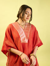 Load image into Gallery viewer, Red Crinkle Kaftan Set
