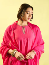 Load image into Gallery viewer, Hot Pink Keyhole Kurta Set
