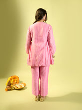 Load image into Gallery viewer, Rose Pink Chanderi Co-ord Set
