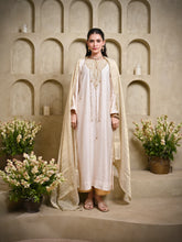 Load image into Gallery viewer, Off White Keri Straight Long Kurta With Pant &amp; Dupatta
