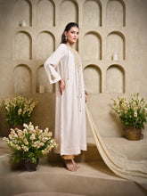 Load image into Gallery viewer, Off White Keri Straight Long Kurta With Pant &amp; Dupatta

