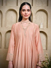 Load image into Gallery viewer, Beige V Collar Jacket Shoulder Kali Kurta Set
