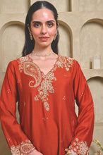 Load image into Gallery viewer, Rust Paisley Kurta Set

