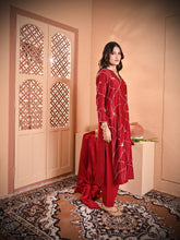 Load image into Gallery viewer, Maroon Jaal Classic Kurta Set
