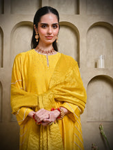 Load image into Gallery viewer, Yellow Kali Kurta With Salwar &amp; Dupatta
