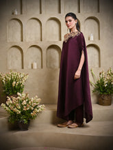 Load image into Gallery viewer, Dark Wine One Shoulder Dress Set
