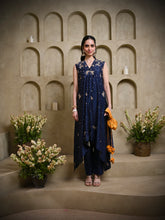 Load image into Gallery viewer, Navy Blue Handkerchief Dress Set
