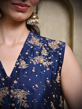 Load image into Gallery viewer, Navy Blue Handkerchief Dress Set
