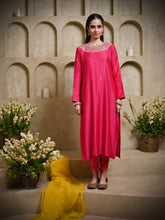 Load image into Gallery viewer, Hot Pink Straight Kurta With Dhoti Set

