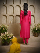 Load image into Gallery viewer, Hot Pink Straight Kurta With Dhoti Set
