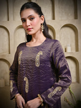 Load image into Gallery viewer, Deep Purple Stripe Keri Kurta Set
