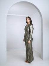 Load image into Gallery viewer, Black Tailored Jacket With Wide Leg Pants
