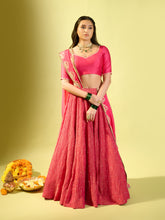 Load image into Gallery viewer, Hot Pink Pearl Lehenga Set
