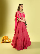 Load image into Gallery viewer, Hot Pink Pearl Lehenga Set
