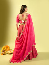 Load image into Gallery viewer, Hot Pink Pearl Lehenga Set
