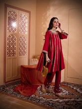 Load image into Gallery viewer, Maroon Kali Kurta Set
