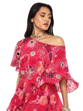 Load image into Gallery viewer, Pink Layered Garara Cape Set
