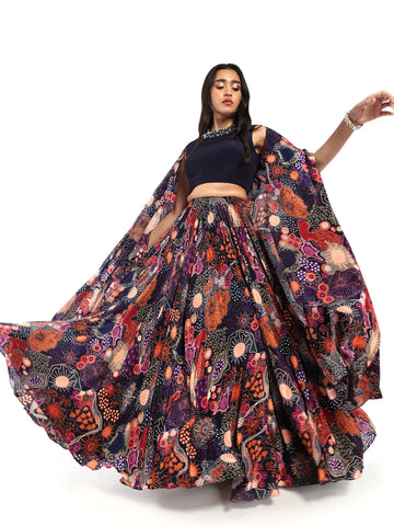 Navy Blue Lehenga